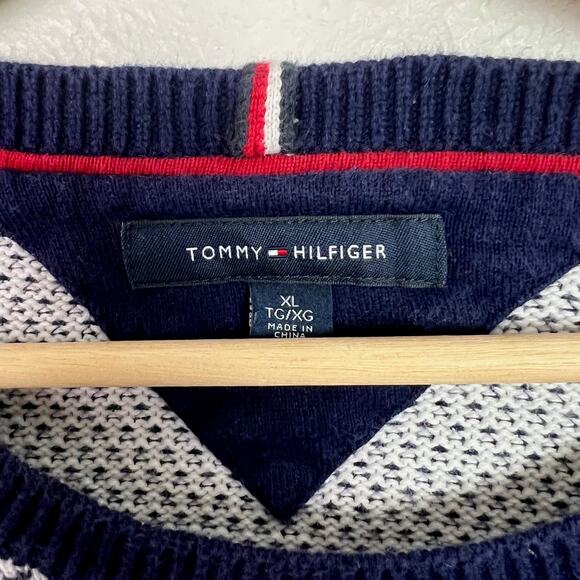 Tommy Hilfiger Men's Size XL Big H Logo Knit Crewneck Sweater Preppy Classic - Picture 2 of 9